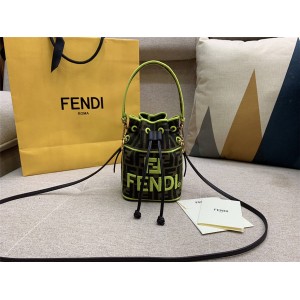 FENDI embroidered logo MON TRESOR mini bucket bag