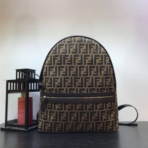 Fendi official website brown FF pattern jacquard backpack