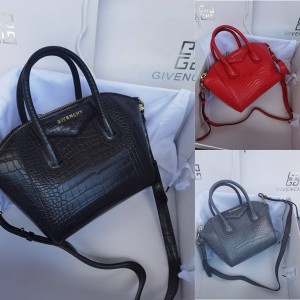 Givenchy mini crocodile pattern Antigona tote diamond bag