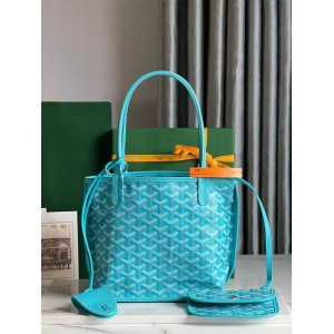 Goyard ANJOU MINI Mini Double sided Shopping Bag Turquoise Blue