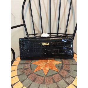 Hermes handbag crocodile pattern Kellycut portable clutch