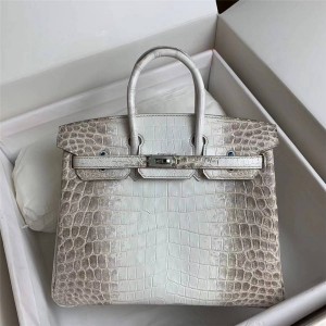 Hermes Crocodile Birkin 25cm Himalaya Bag Handbag