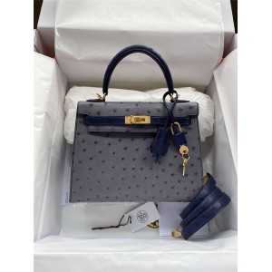 Hermès handmade South Africa KK ostrich leather Kelly 25 handbag