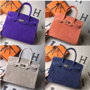 Hermes official website handmade frosted suede Birkin 30 handbag