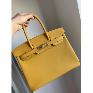 Hermes Birkin 30cm Epsom Handbag Golden Brown/Amber Yellow