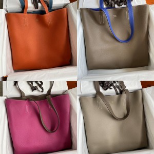 Hermes TC leather DOUBLE SENS double-sided shopping bag