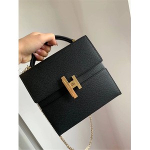 Hermes Cinhetic Bag 24 Epsom Leather Handheld Crossbody Box Bag