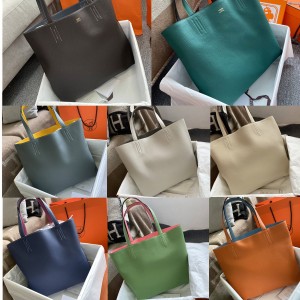 Hermes handmade DOUBLE SENS double-sided shopping bag