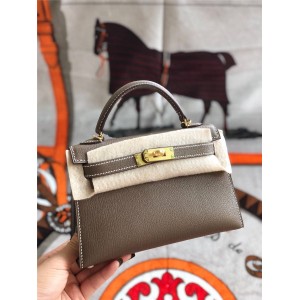 Hermes classic suede mini kelly 2nd generation handbag
