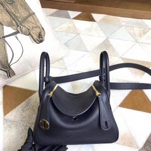 Hermes new clemence tc leather Mini Lindy bag handbag
