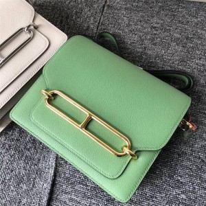 Hermes classic evercolor leather roulis small square bag