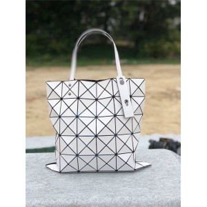 Issey Miyake solid color six grid rhombic classic handbag shopping bag