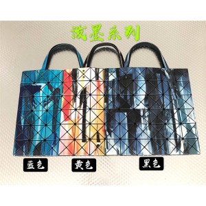 Issey Miyake GRAVITY PAINT splash ink 6 grid diamond handbag