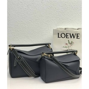 loewe geometric color matching lychee puzzle bag midnight blue