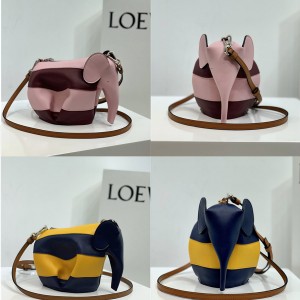 loewe new stripe print mini Elephant handbag messenger bag