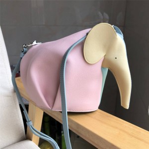 LOEWE New Color Block Mini Classic Cow Leather Elephant Handbag