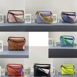 LOEWE geometric color matching stitching MINI Puzzle handbag