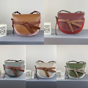 LOEWE color and leather bow GATE handbag small saddle bag