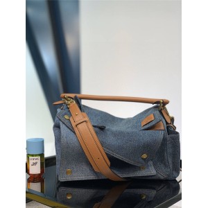 LOEWE official website new denim medium puzzle handbag