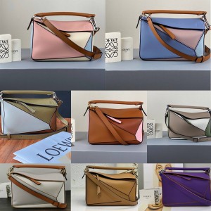 LOEWE New Small Puzzle Bag Color Block Geometry Bag