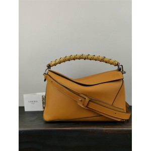 loewe Puzzle Edge woven handle medium geometric bag