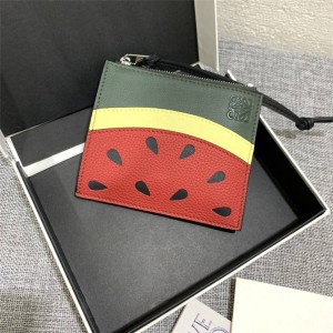 loewe colorblock leather zipper card holder