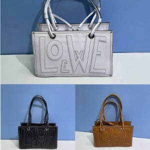 loewe calfskin LOGO middle-aged double-sided tote bag