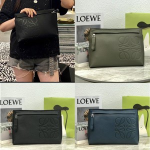 loewe grain leather T pouch clutch