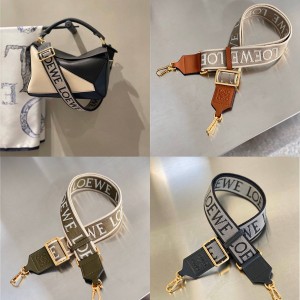 loewe Anagram jacquard and cow leather bag strap C073T87