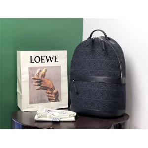 LOEWE Anagram jacquard and cow leather round backpack B664278