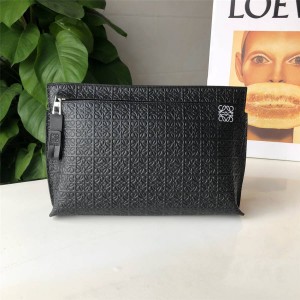 LOEWE new embossed leather T-Pouch clutch