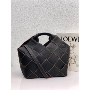 loewe soft grain cowhide woven Basket handbag