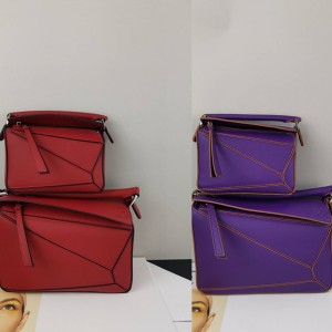 loewe mini/small Puzzle handbag geometric bag purple/red