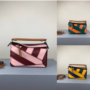 loewe puzzle rugby striped small geometric bag