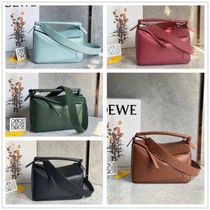 LOEWE A510S21X88 Small Satin Cow Leather Puzzle Handbag