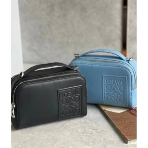 LOEWE C565R41X01 Satin Cow Leather Mini Camera Bag Crossbody Bag