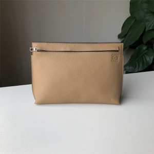 LOEWE ladies clutch bag new pebbled leather T Pouch handbag