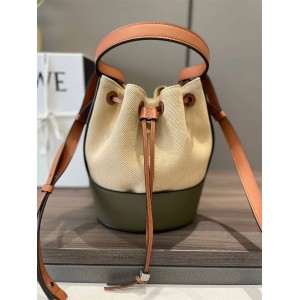 LOEWE A710C31X30 Small Canvas and Cowhide Balloon Handbag