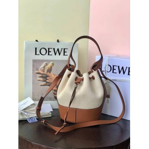 LOEWE A710C31X34 Small Canvas and Cowhide Balloon Handbag