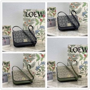 LOEWE A896N09X06 Anagram Jacquard and Cowhide Goya Handbag