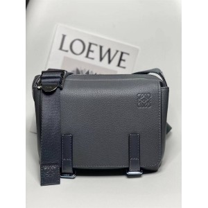 LOEWE B553A72X22 Extra Small Soft Grain Cow Leather Military Postman Package Coal Grey