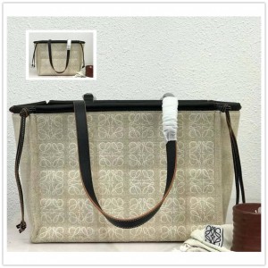 LOEWE A612A93X05 Anagram Cushion Tote Jacquard Canvas Shopping Bag