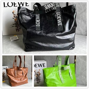 LOEWE Men's Bag B507X23X01 Paper Grain Cow Leather Fold Shopper Handbag