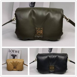 LOEWE A896W56X01 Mini Shiny Napa Sheep Leather Puffer Goya Handbag 9802