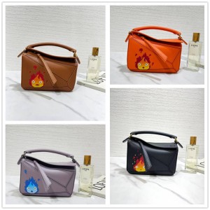 LOEWE mini Puzzle Calcifer Hal Mobile Castle series Flame handbag 89202/89198/89197