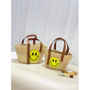 LOEWE Smiley Basket Woven Vegetable Basket Smiley Face Bag