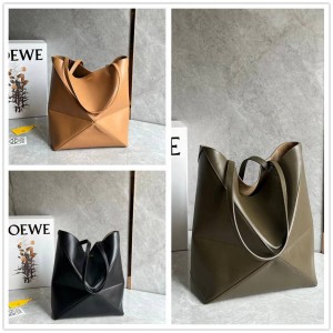 LOEWE A657G50X01 Medium Glossy Cow Leather Puzzle Fold Handbag