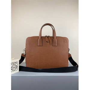 Loewe men's bag embossed leather Goya Thin Briefcase briefcase