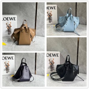 LOEWE A538H13X14 Satin Cow Leather Hammock Letter Shoulder Strap Handbag