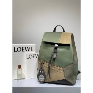 loewe men's military style stitching color matching Puzzle backpack